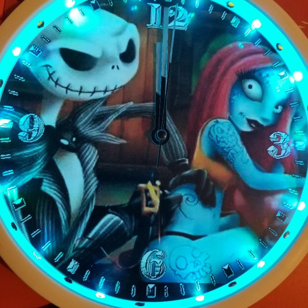 Jack n jill tattoo led lights clock